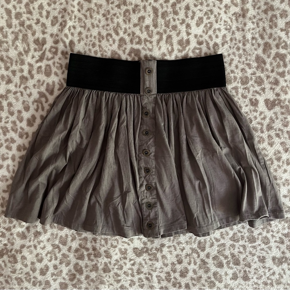 Vintage Forever 21 Grey Ruffle Mini Skirt